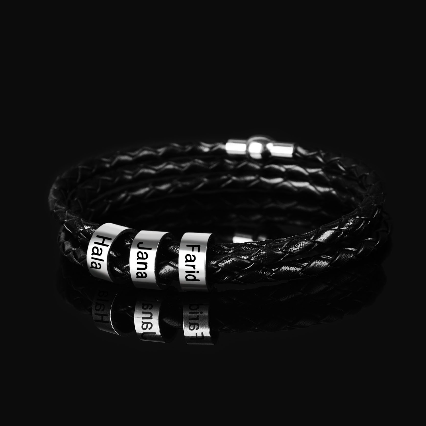 Men's Personalized Leather Bracelet