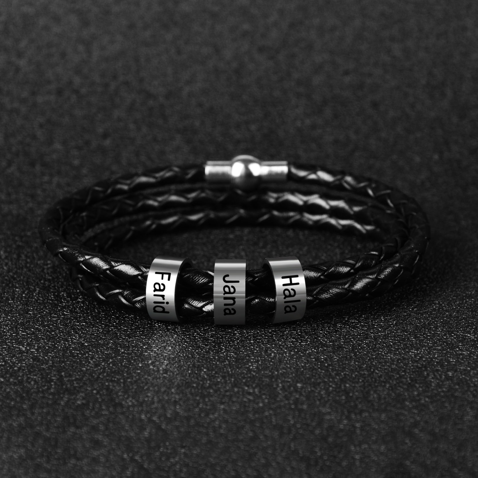 Men's Personalized Leather Bracelet