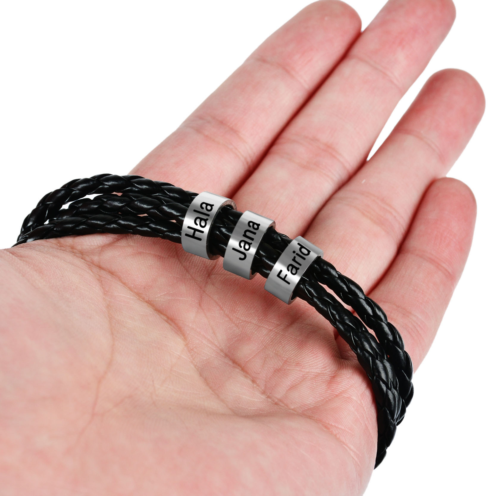 Men's Personalized Leather Bracelet