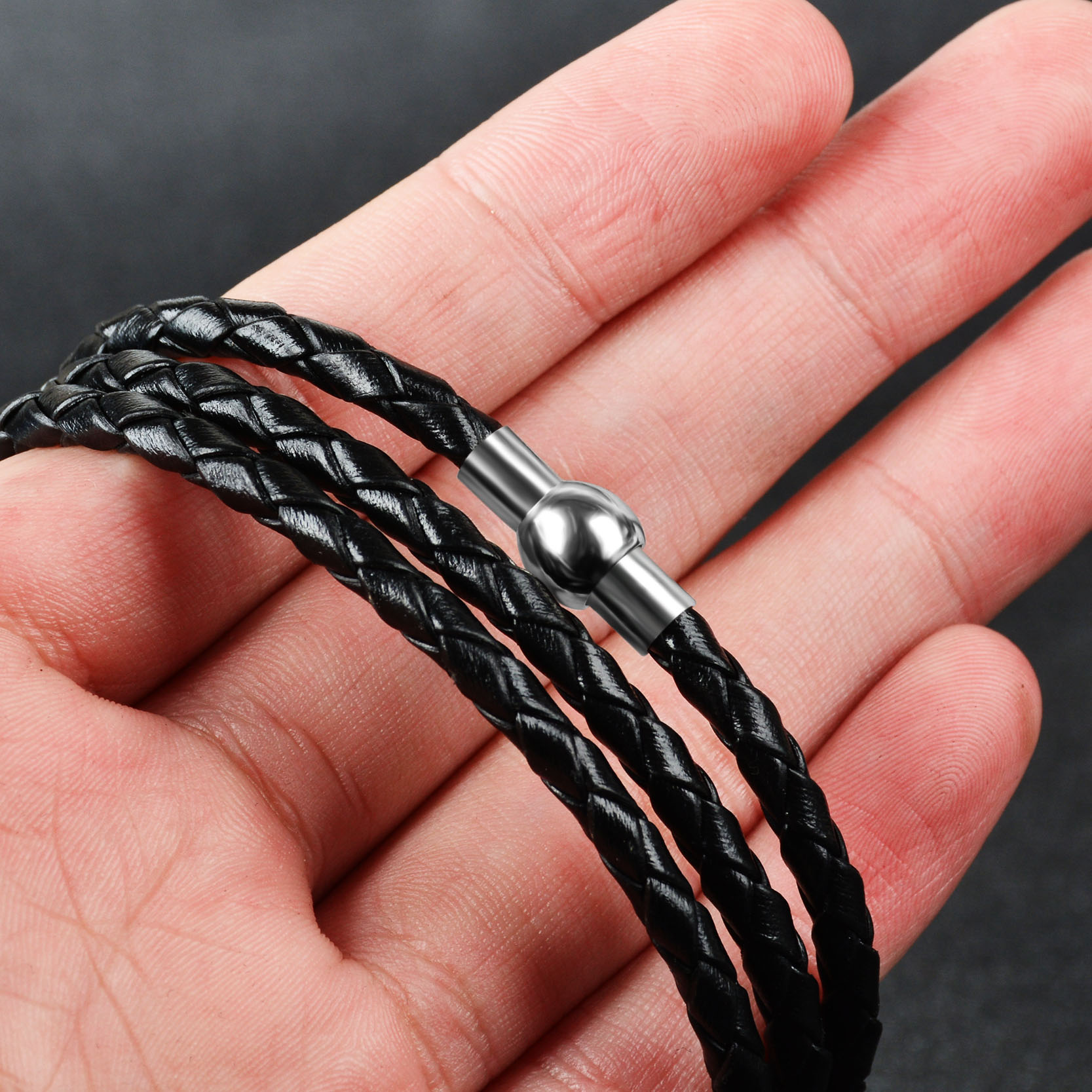 Men's Personalized Leather Bracelet