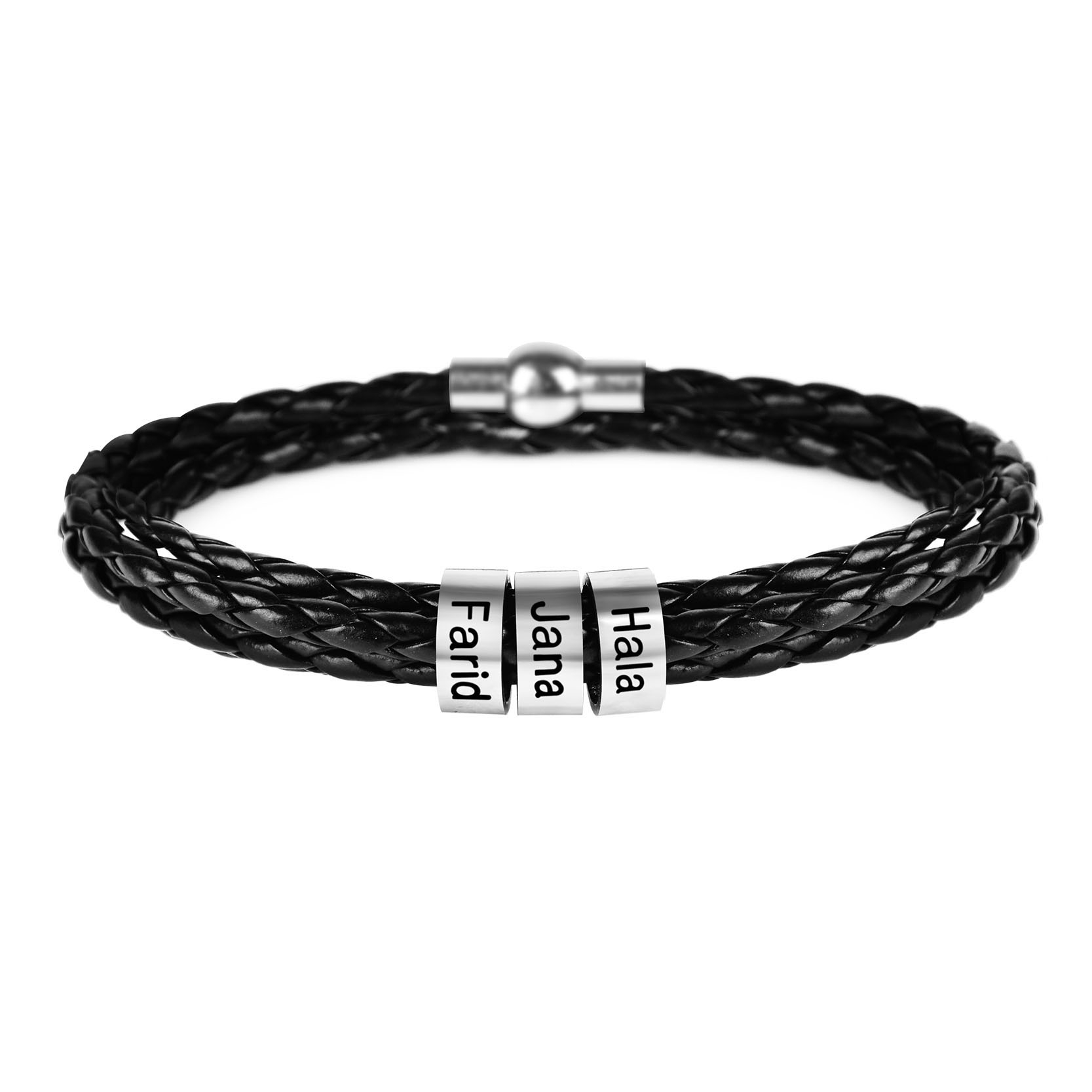 Men's Personalized Leather Bracelet